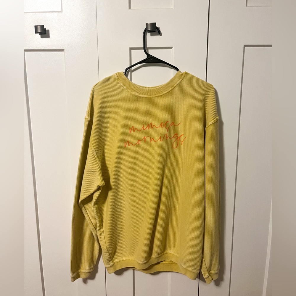 Pink Lily “Mimosa Mornings Gold Corded Graphic Sweatshirt” - Picture 4 of 10